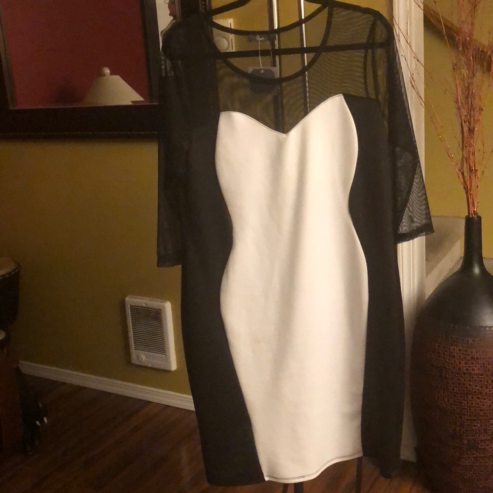 Pinc size 1X black and white dress.